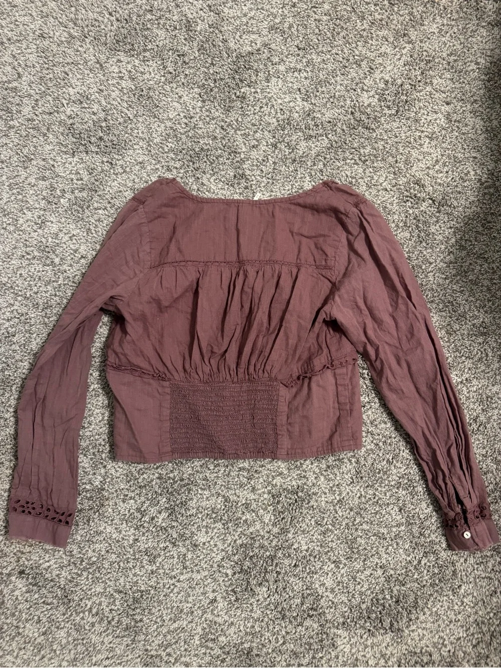 Free People Women's Mauve Button-Front Square Neck Top